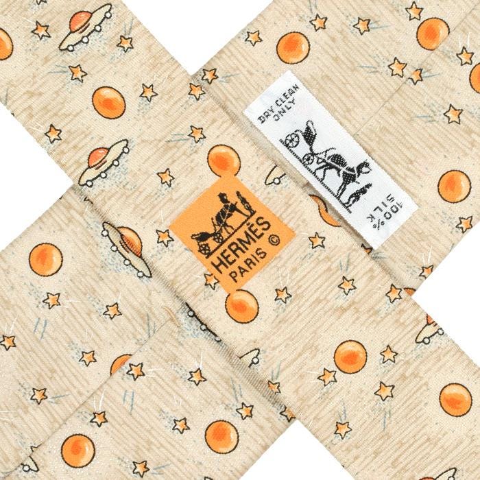 Hermes Men's Silk Tie UFO Pattern 7777 | Necktie Cravate