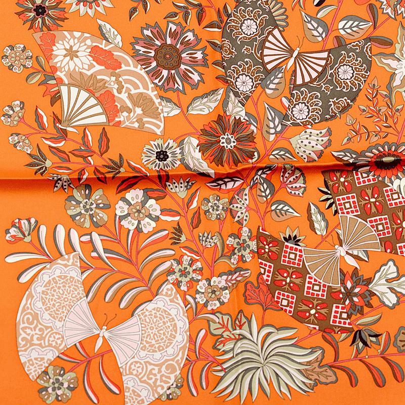 Hermes Scarf "Fleurs et Papillons de Tissus" by Christine Henry 90cm Silk | Foulard Carre