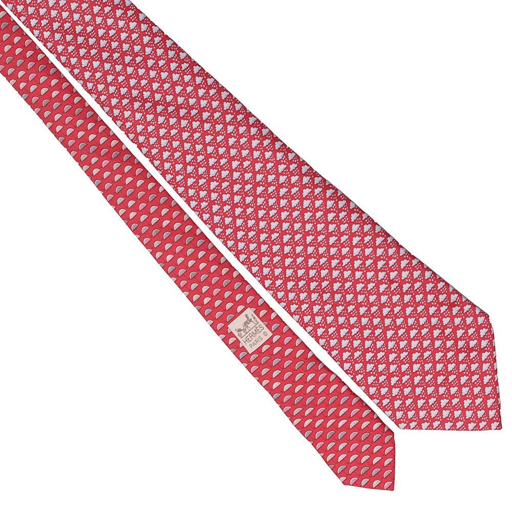 Hermes Men's Silk Tie Twillby Umbrellas Clouds Pattern 5616 | Necktie Cravate