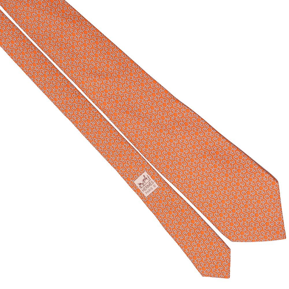 Hermes Men's Silk Tie Geometric Pattern 5367 | Necktie Cravate