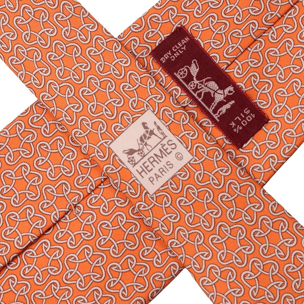 Hermes Men's Silk Tie Geometric Pattern 5367 | Necktie Cravate