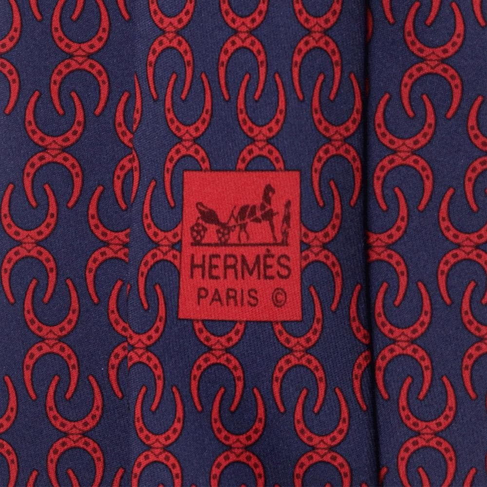 Hermes Men's Silk Tie Horseshoe Pattern 5404 | Necktie Cravate