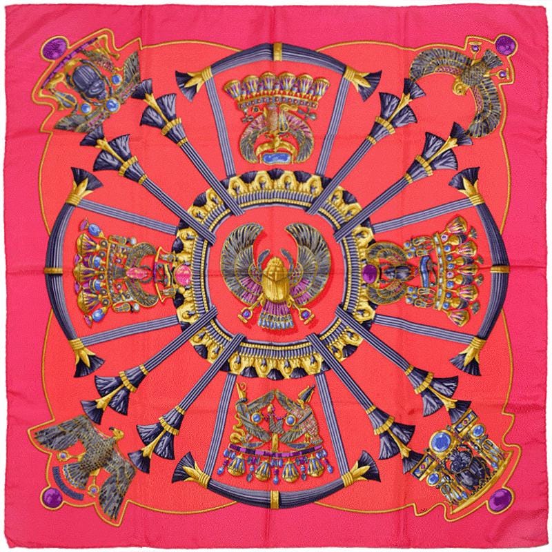 Hermes Scarf "Egypte" by Caty Latham 90cm Silk
