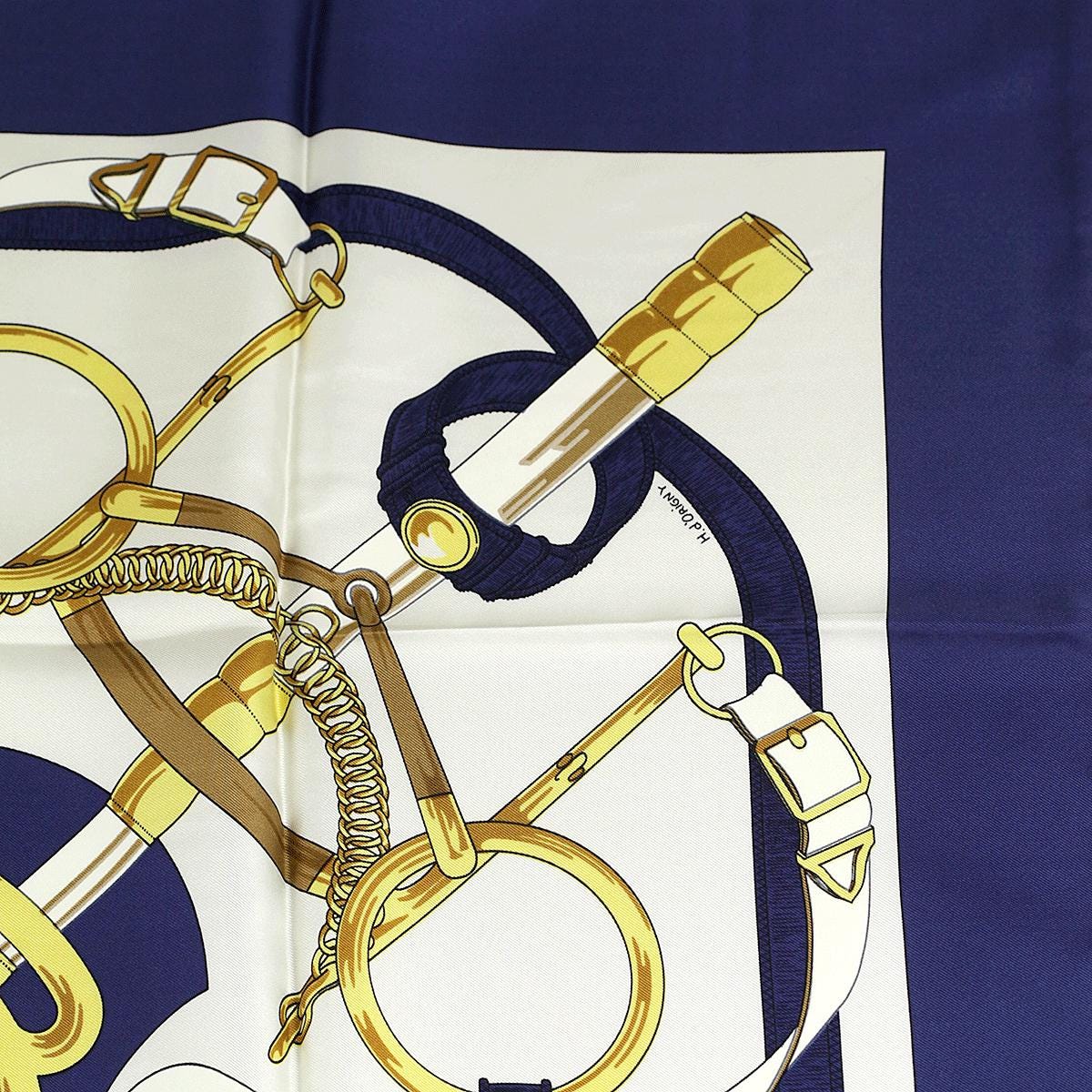 Hermes Scarf "Eperon d'Or" by Henri d'Origny 90cm Silk