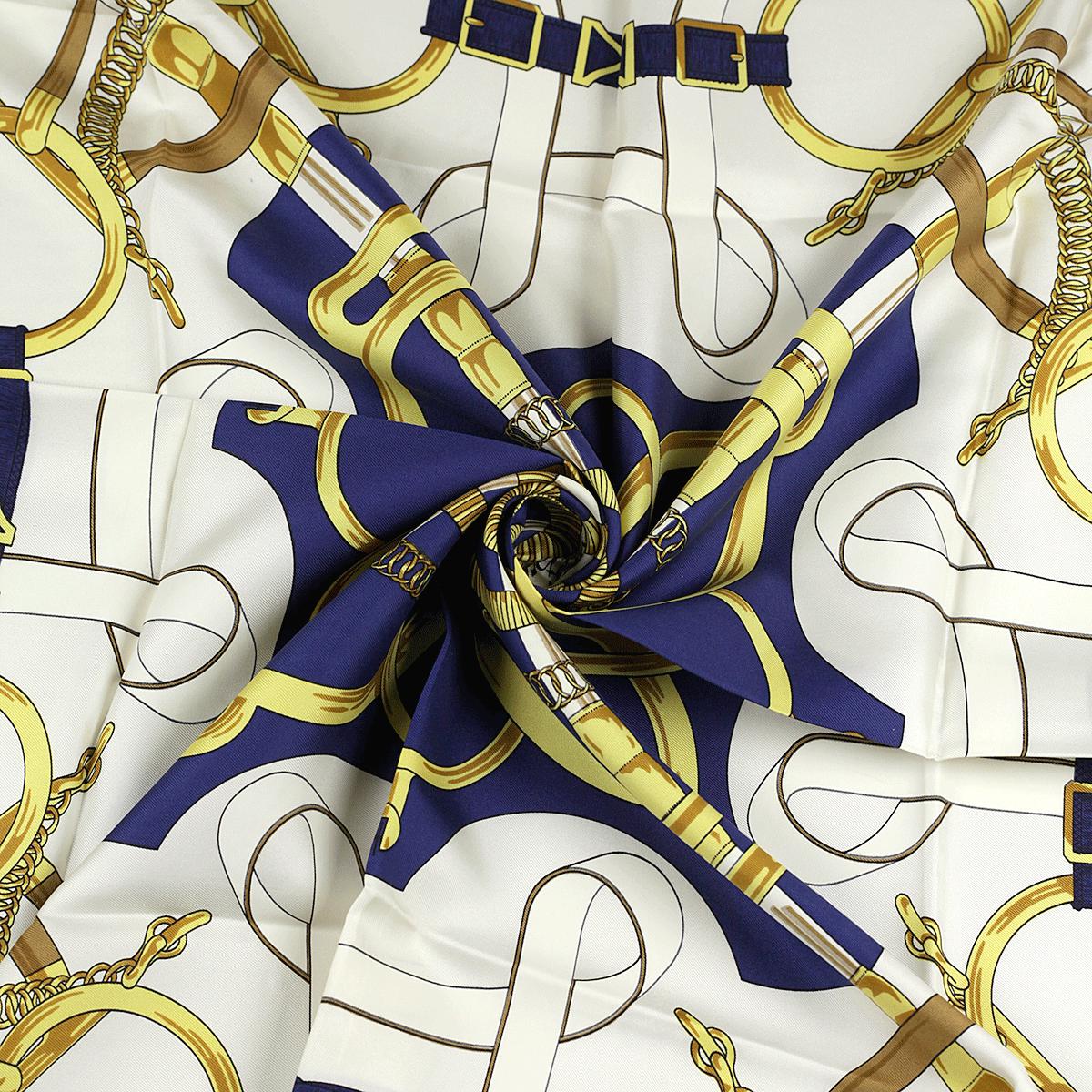 Hermes Scarf "Eperon d'Or" by Henri d'Origny 90cm Silk
