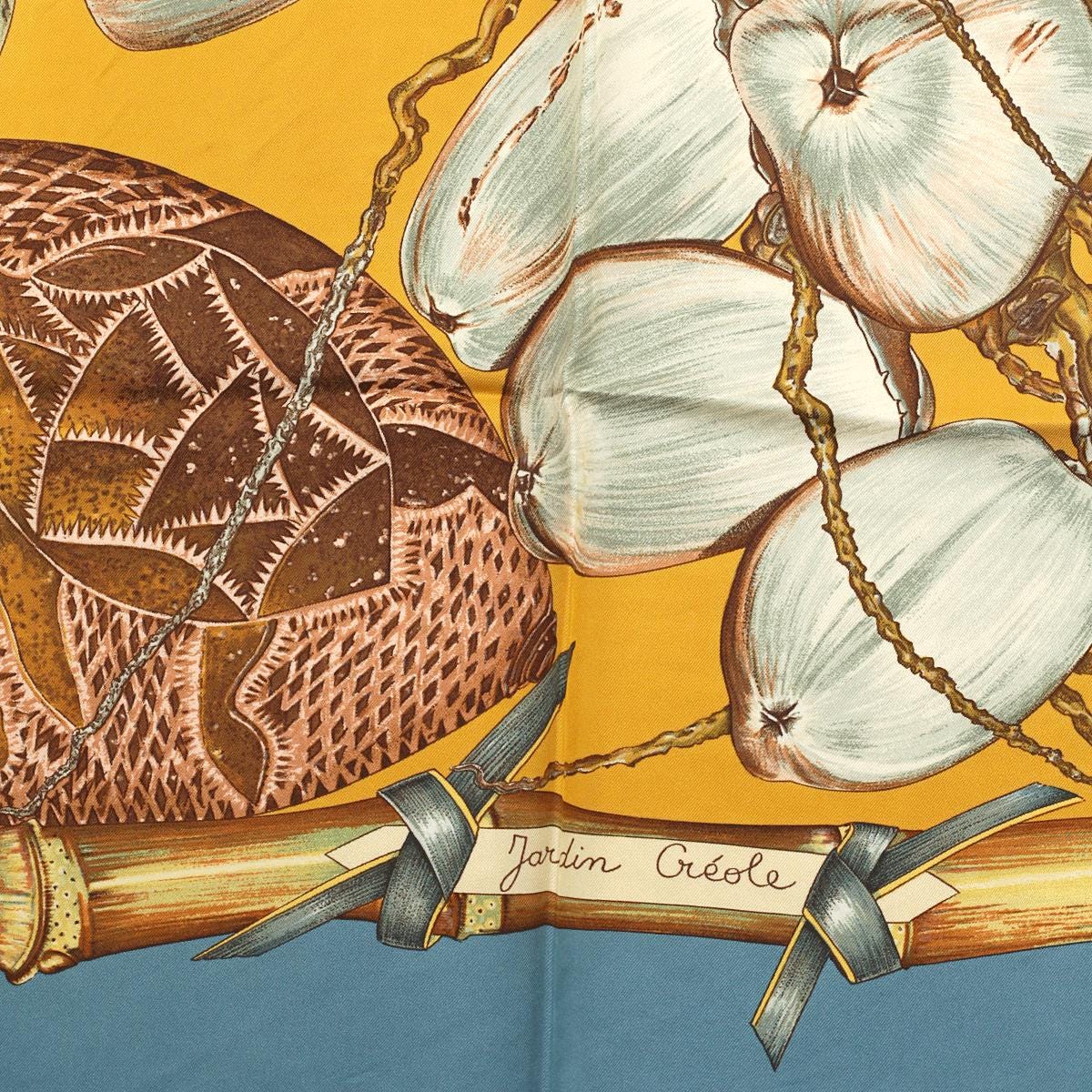 Hermes Scarf "Jardin Creole" by Valerie Dawlat Dumoulin Vintage 90cm Silk | Carre Foulard