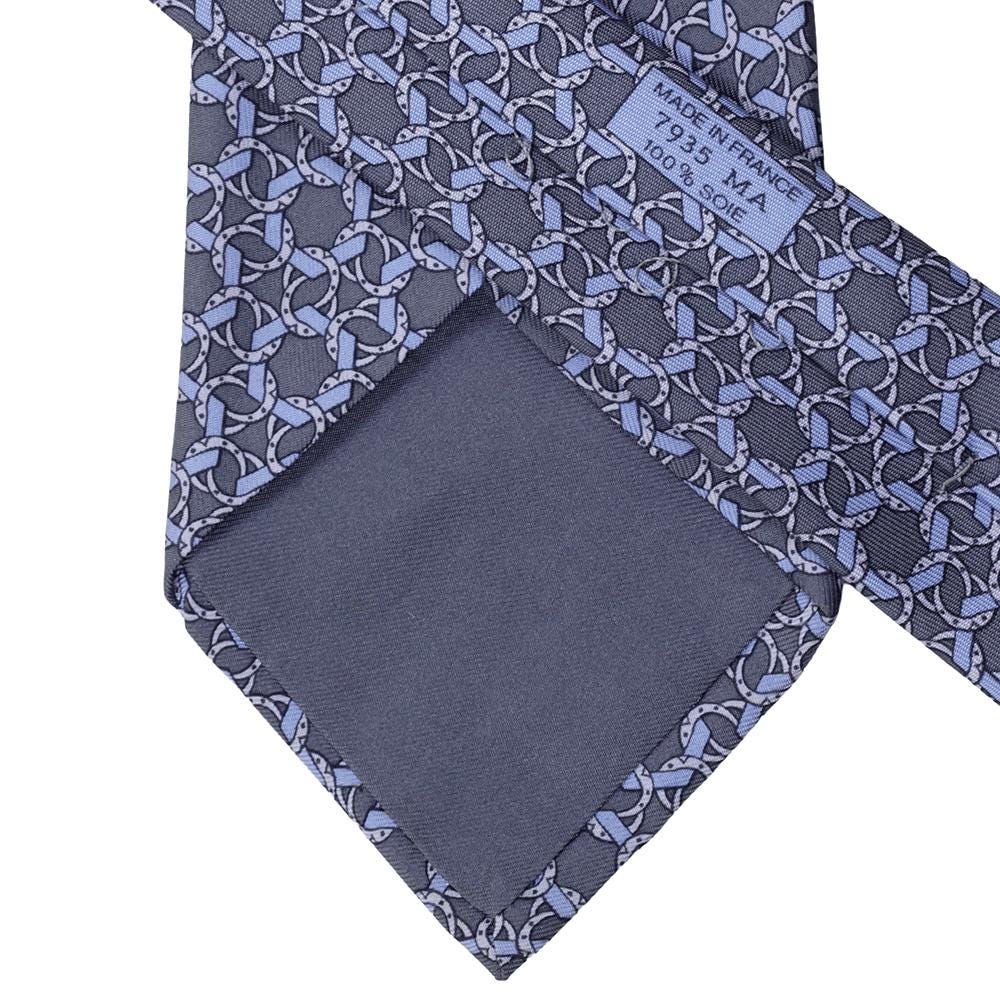 Hermes Men's Silk Tie Geometric Pattern 7935