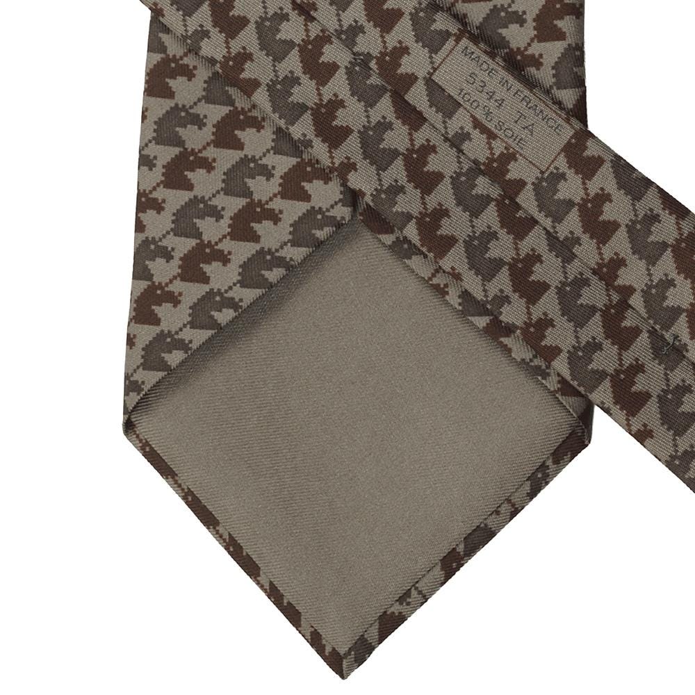 Hermes Men's Silk Tie Whimsical Pixelated Unicorns Pattern 5344 | Necktie Cravate