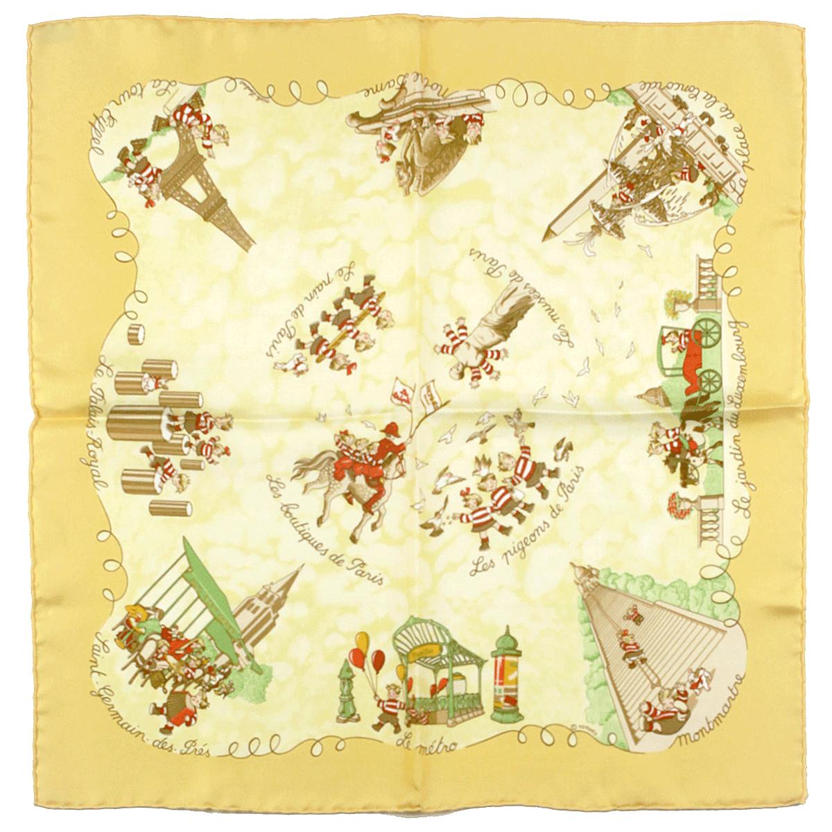 Hermes Scarf 45cm "Les Triples" by Nicole Lambert Silk Gavroche
