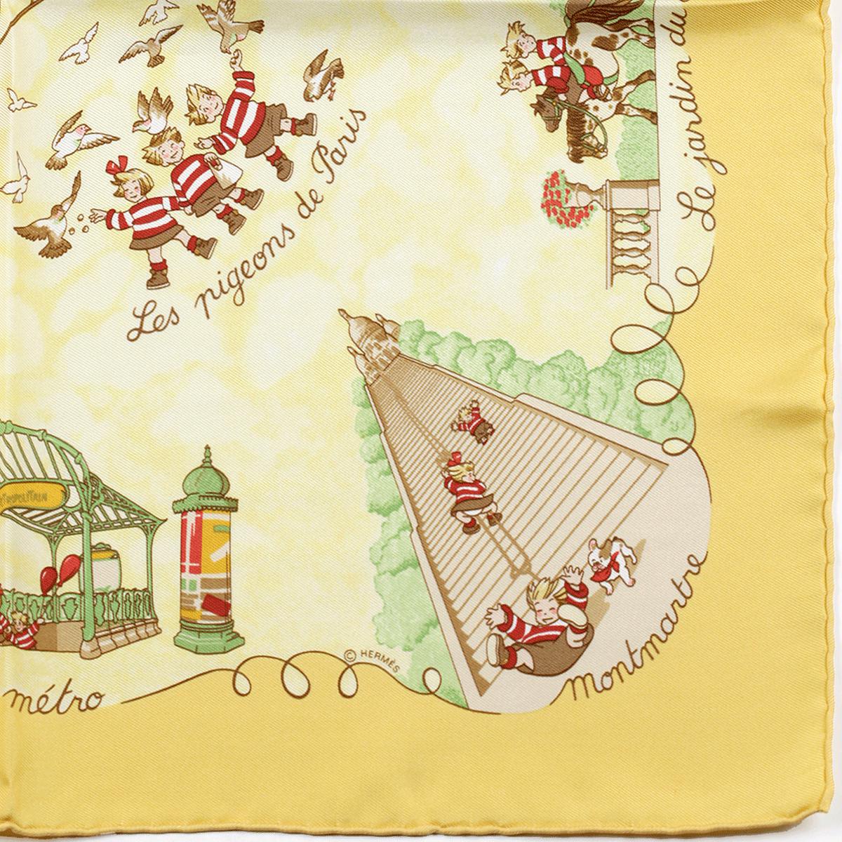 Hermes Scarf 45cm "Les Triples" by Nicole Lambert Silk Gavroche