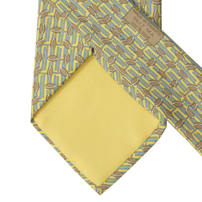 Hermes Men's Silk Tie Geometric Pattern 5617
