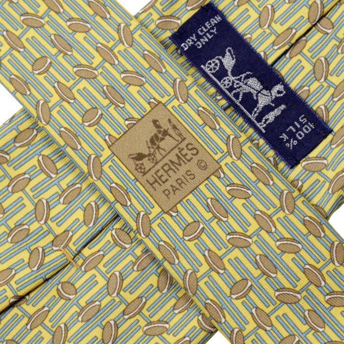 Hermes Men's Silk Tie Geometric Pattern 5617