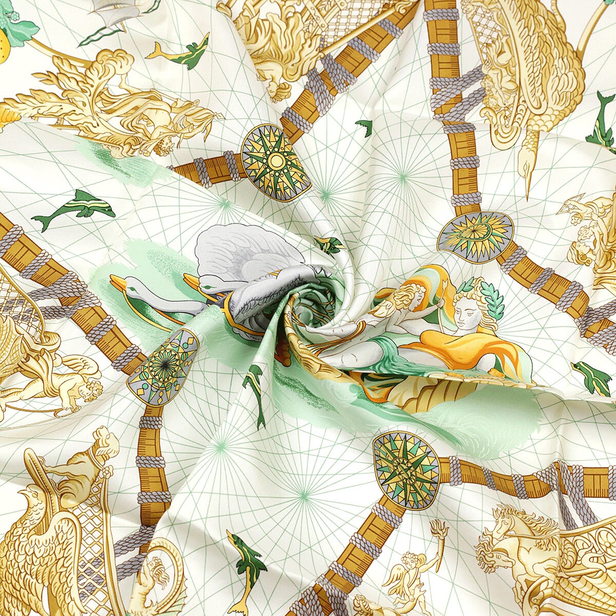 Hermes Scarf "Balade Oceane" by Julia Abadie 90cm Silk