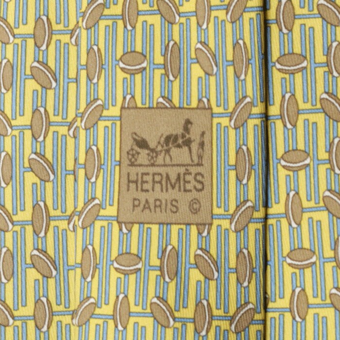 Hermes Men's Silk Tie Geometric Pattern 5617