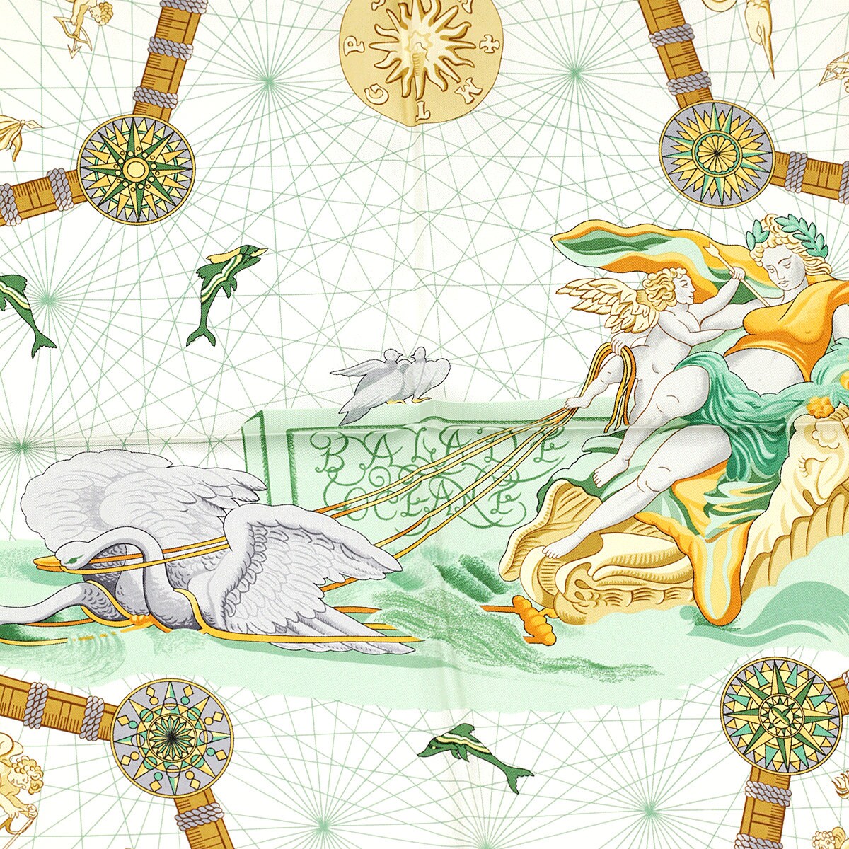 Hermes Scarf "Balade Oceane" by Julia Abadie 90cm Silk