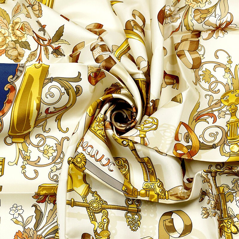 Hermes Scarf "Copeaux" by Caty Latham 90cm Silk | Carre Foulard