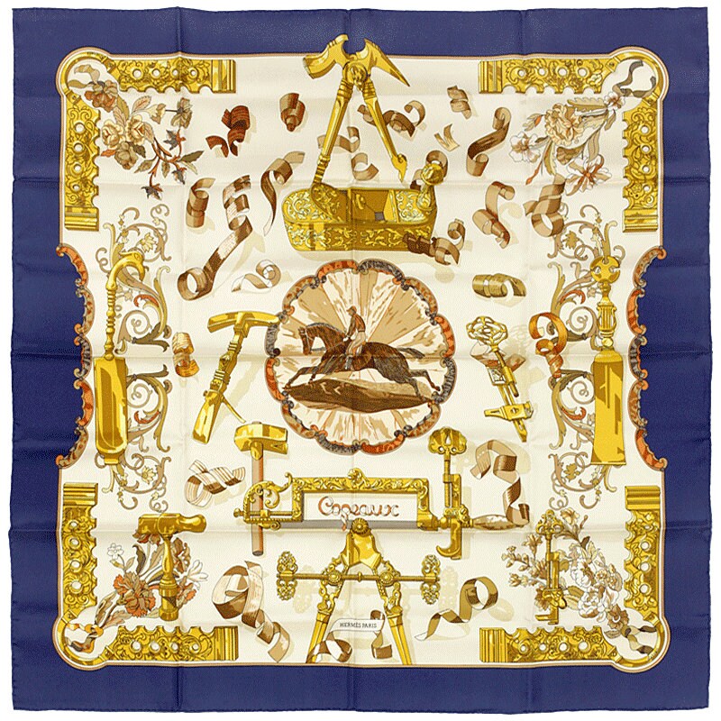 Hermes Scarf "Copeaux" by Caty Latham 90cm Silk | Carre Foulard