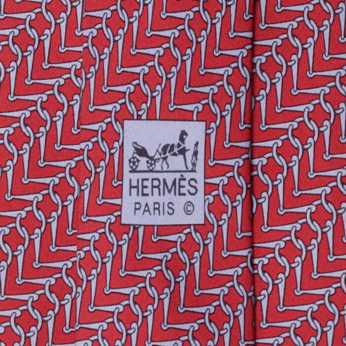 Hermes Men's Silk Tie Equestrian Geometric Pattern 5262 | Necktie Cravate
