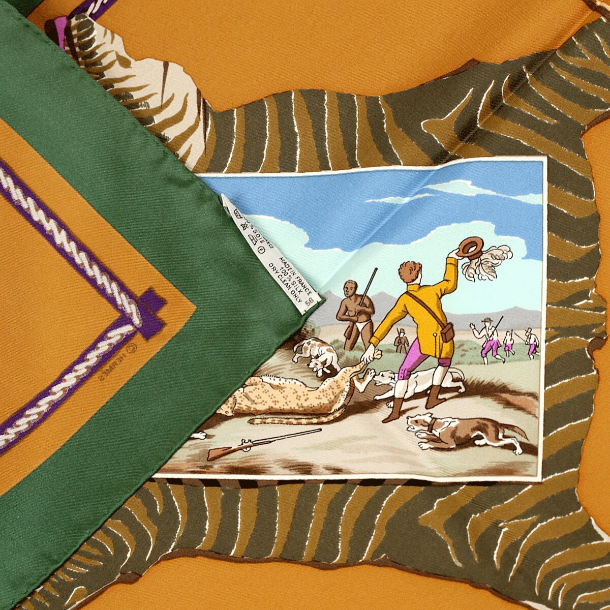 Hermes Scarf "Chasse en Afrique" by Hugo Grygkar 90cm Silk | Foulard Carre Grail
