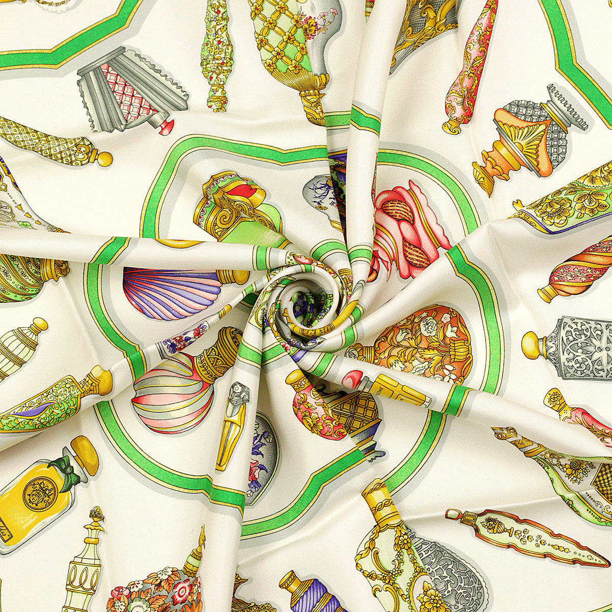 Hermes Scarf "Flacons" by Catherine Baschet 90cm Silk | Foulard Carre