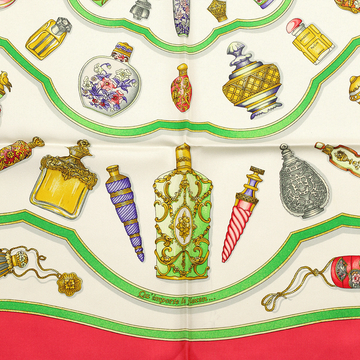 Hermes Scarf "Flacons" by Catherine Baschet 90cm Silk | Foulard Carre