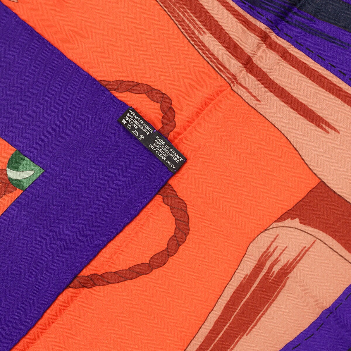 Hermes Cashmere Shawl 140cm GM "Cuirs du Desert II" by Françoise De La Perriere | Scarf Carre Foulard