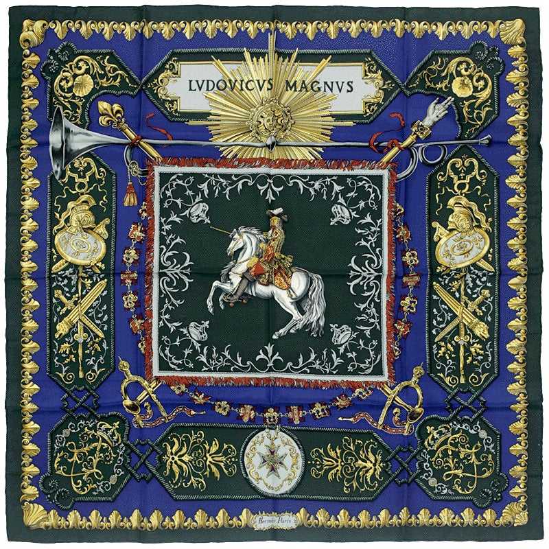 Hermes Scarf "Ludovicus Magnus" by Françoise De La Perriere 90cm Silk | Carre Foulard