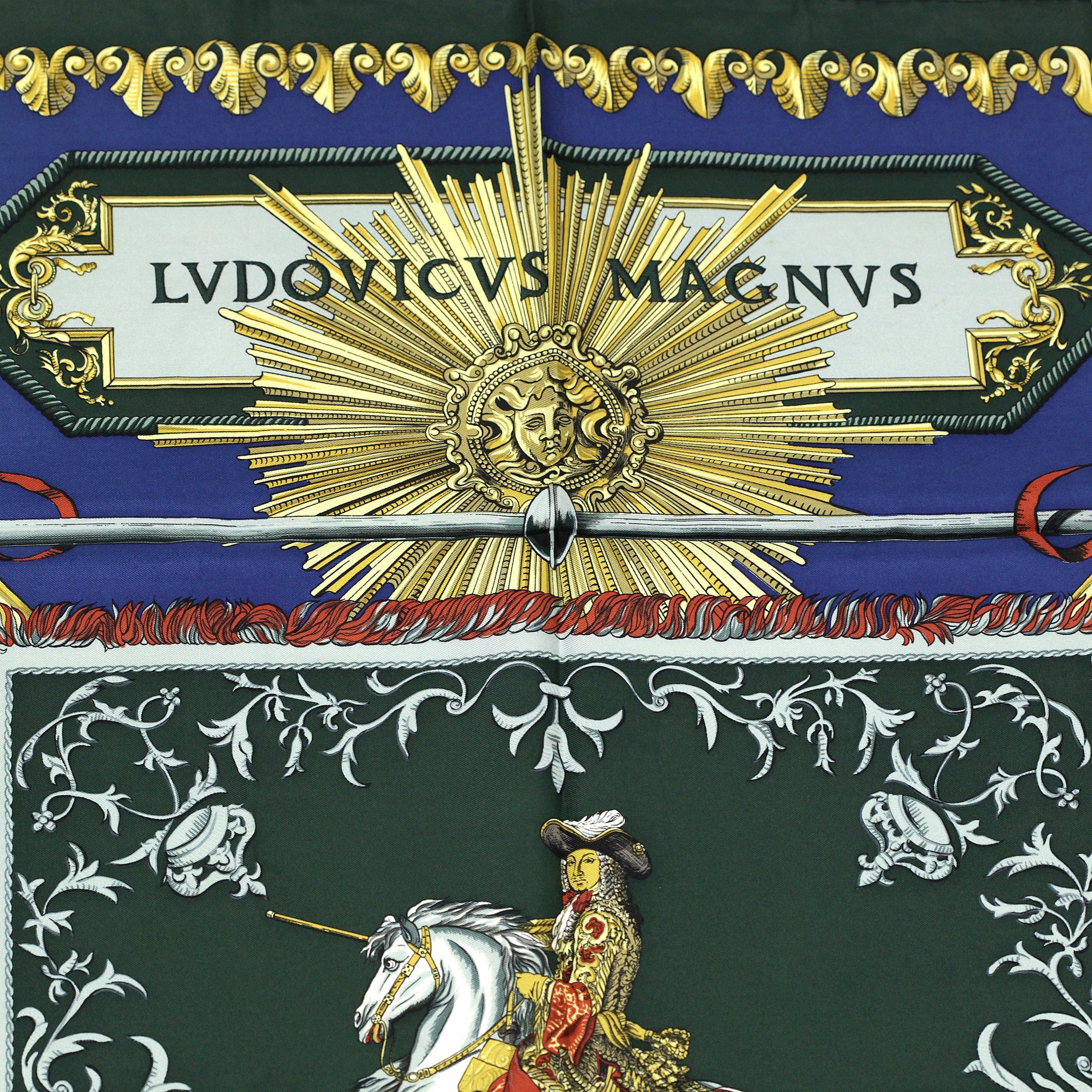 Hermes Scarf "Ludovicus Magnus" by Françoise De La Perriere 90cm Silk | Carre Foulard