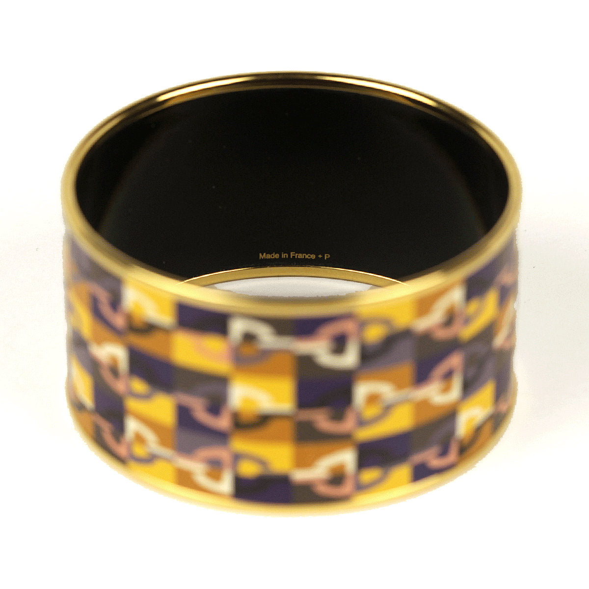 Hermes Bracelet 65 X-Wide Enamel Palladium Gold Chaine d'Ancre Pattern | Bangle SHW