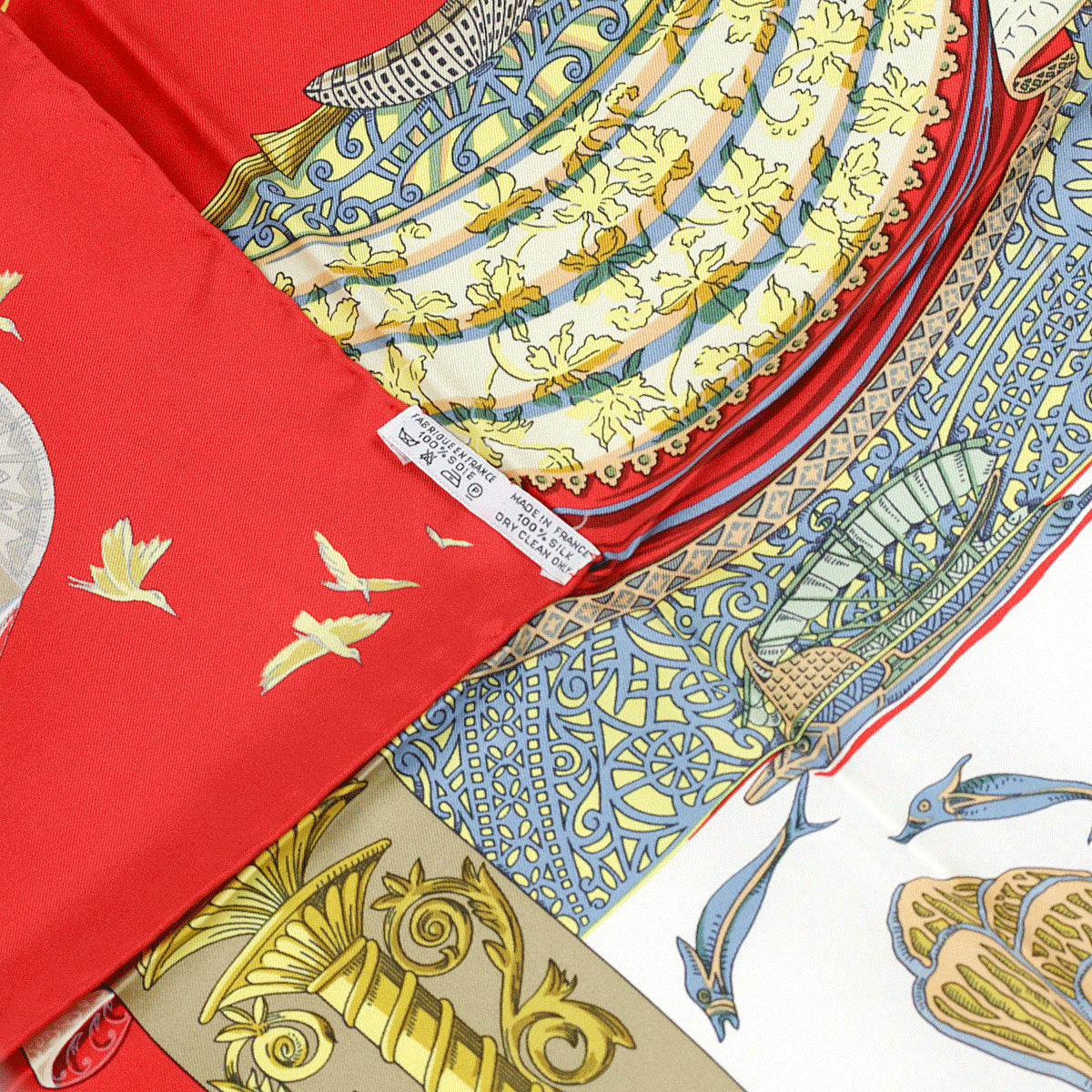 Hermes Scarf "L'Atlantide" by Annie Faivre 90cm Silk | Carre Foulard