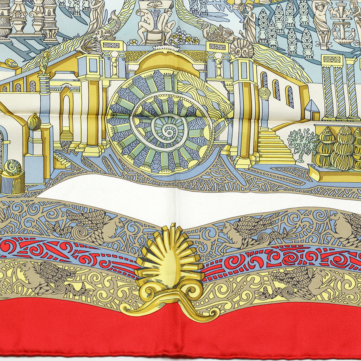 Hermes Scarf "L'Atlantide" by Annie Faivre 90cm Silk | Carre Foulard