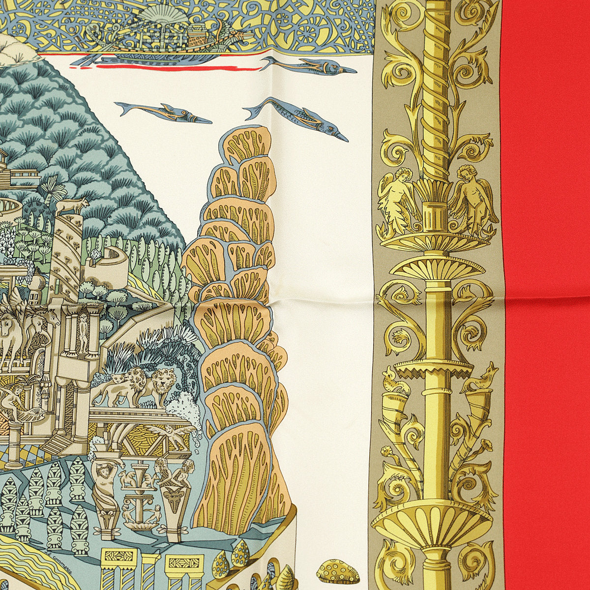 Hermes Scarf "L'Atlantide" by Annie Faivre 90cm Silk | Carre Foulard