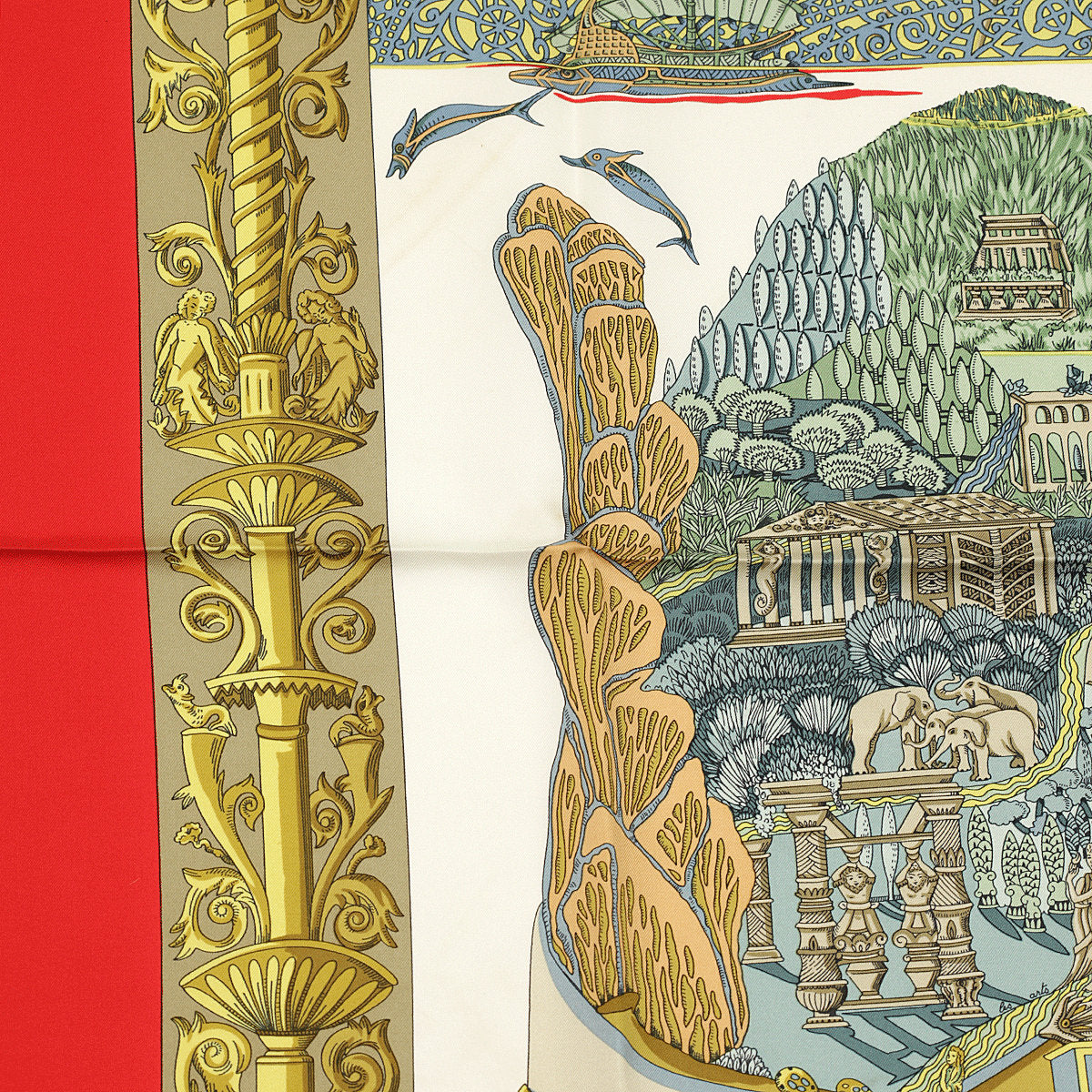 Hermes Scarf "L'Atlantide" by Annie Faivre 90cm Silk | Carre Foulard