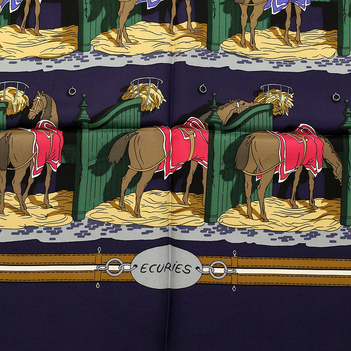 Hermes Scarf "Ecuries" by Hugo Grygkar 90cm Silk | Foulard Carre