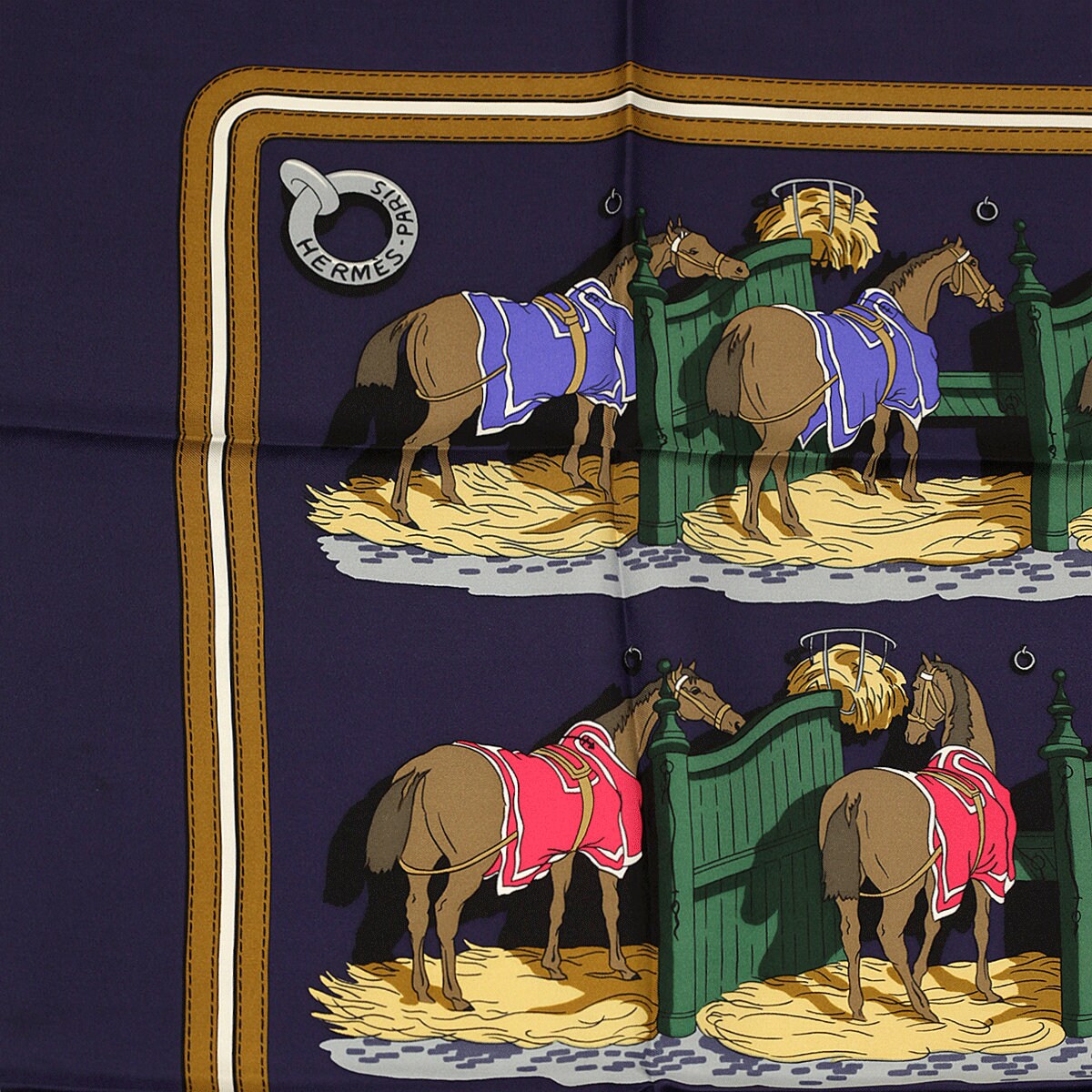 Hermes Scarf "Ecuries" by Hugo Grygkar 90cm Silk | Foulard Carre