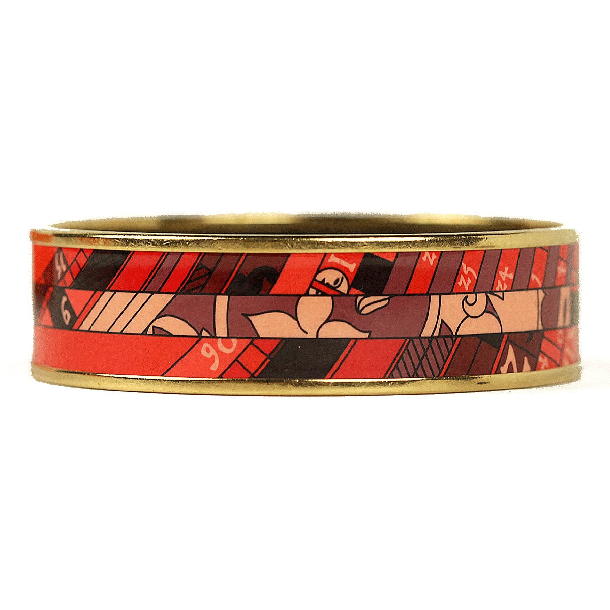 Hermes Bracelet 65 Wide Gold Enamel Astrologie Nouvelle | Bangle GHW