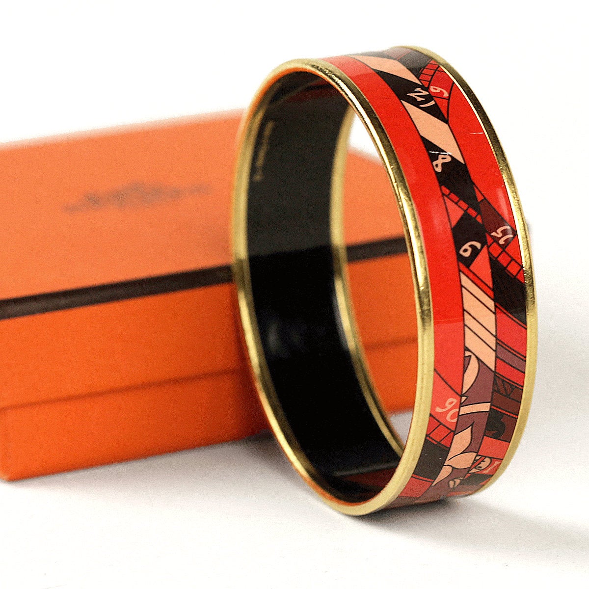 Hermes Bracelet 65 Wide Gold Enamel Astrologie Nouvelle | Bangle GHW