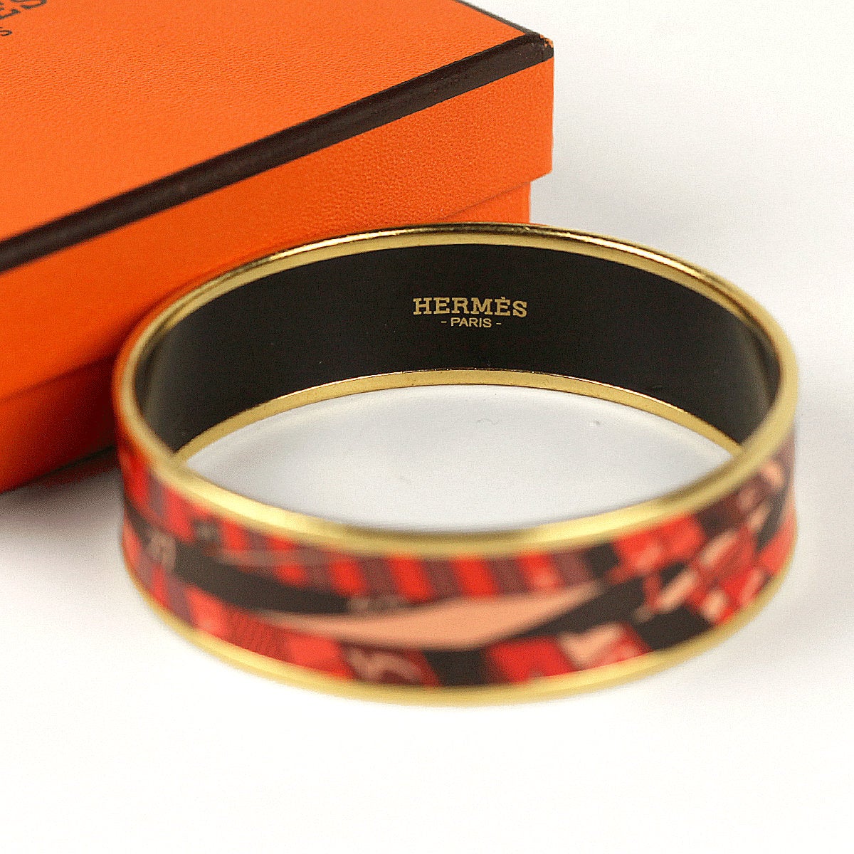 Hermes Bracelet 65 Wide Gold Enamel Astrologie Nouvelle | Bangle GHW