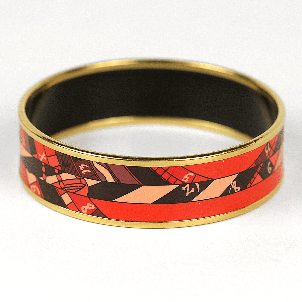 Hermes Bracelet 65 Wide Gold Enamel Astrologie Nouvelle | Bangle GHW