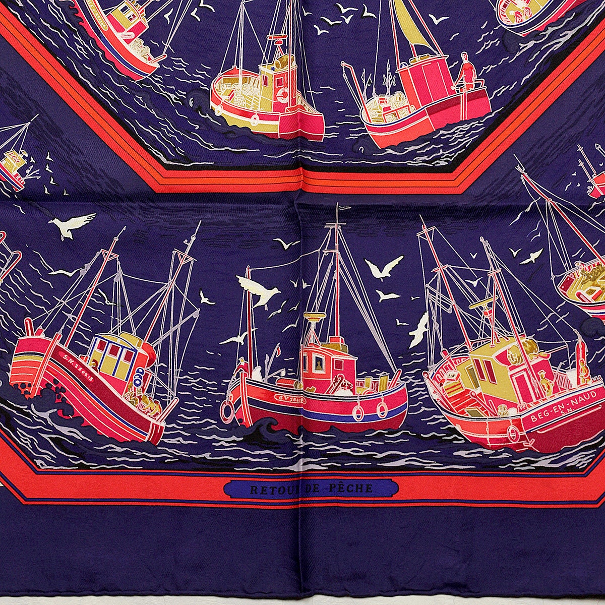 Hermes Scarf "Retour de Peche" by Francoise De La Perriere 90cm Silk | Carre