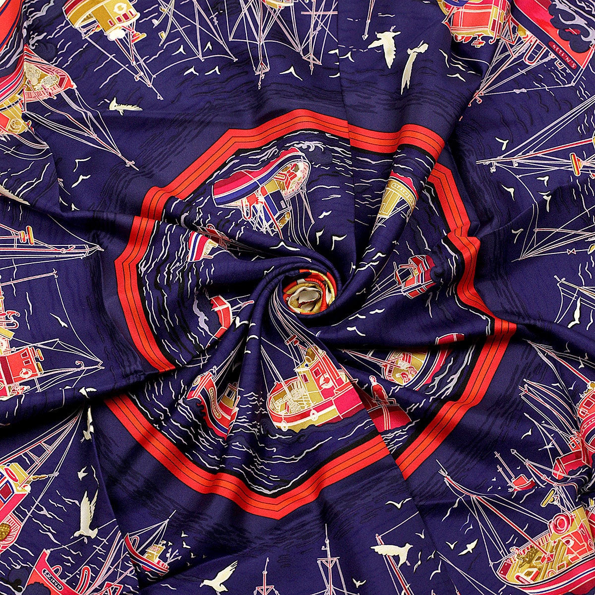 Hermes Scarf "Retour de Peche" by Francoise De La Perriere 90cm Silk | Carre