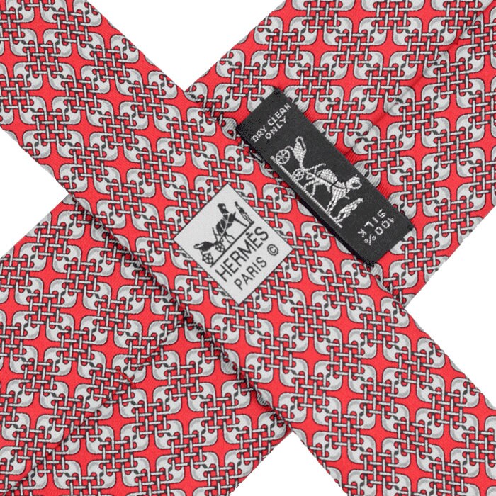 Hermes Men's Silk Tie Geometric Pattern 5529