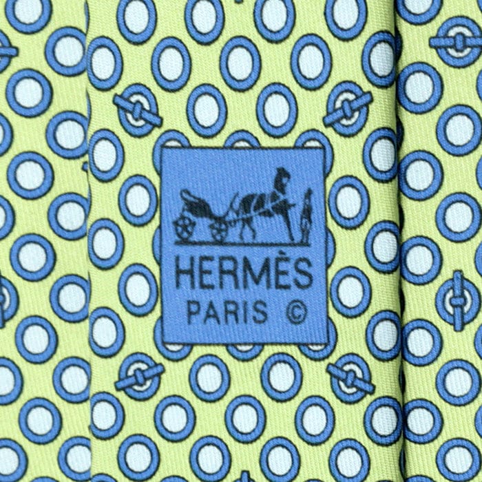 Hermes Men's Silk Tie Geometric Pattern 5250