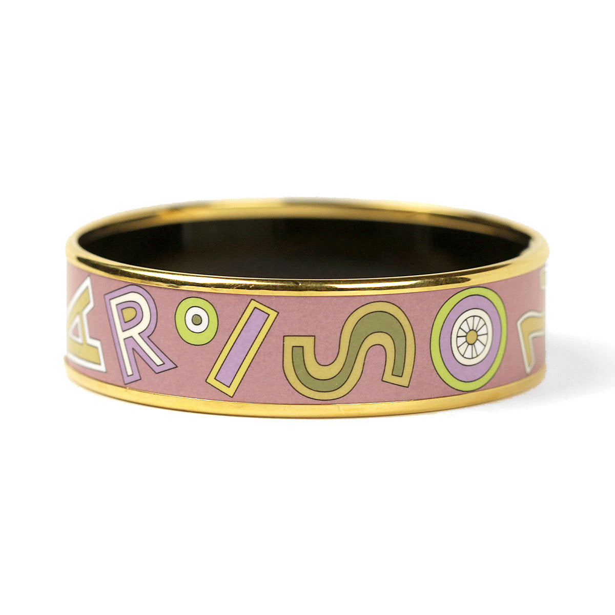 Hermes Bracelet 65 Wide Gold Enamel Tohu Bohu | Bangle GHW