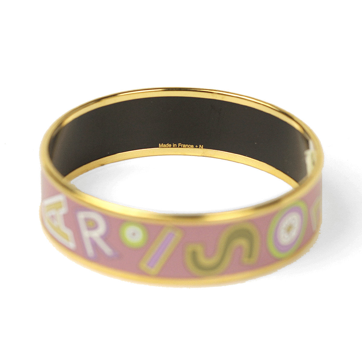 Hermes Bracelet 65 Wide Gold Enamel Tohu Bohu | Bangle GHW