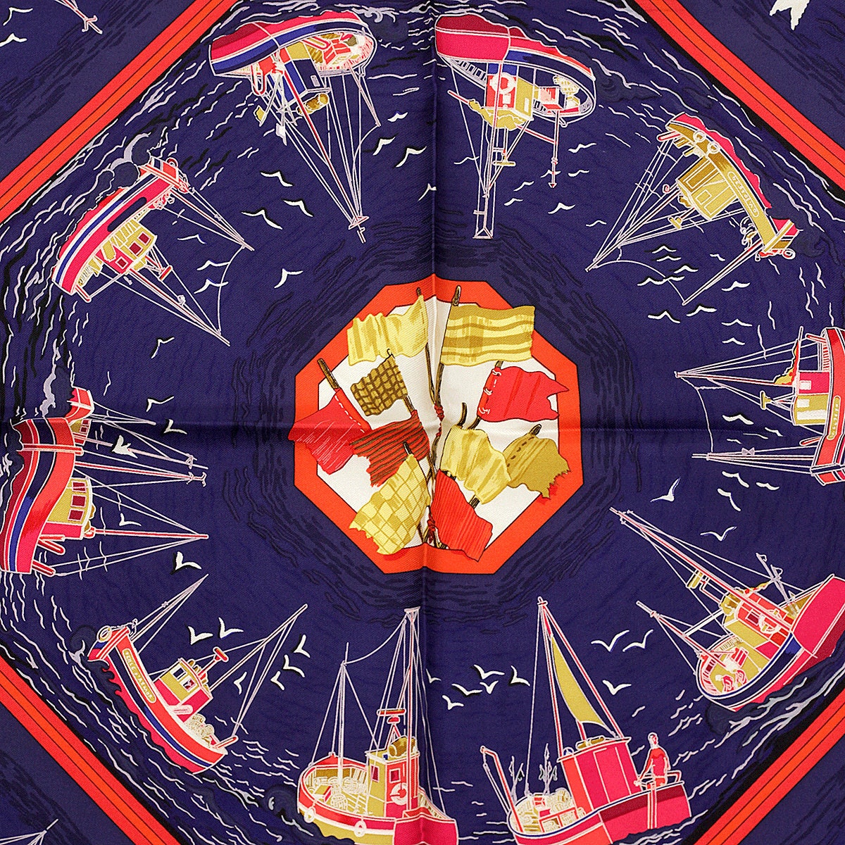 Hermes Scarf "Retour de Peche" by Francoise De La Perriere 90cm Silk | Carre