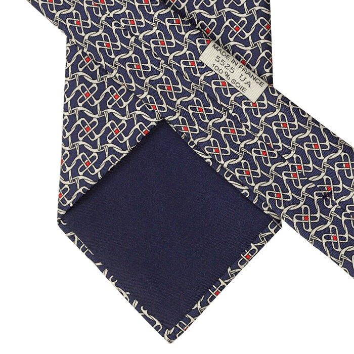 Hermes Men's Silk Tie Equestrian Geometric Pattern 5525
