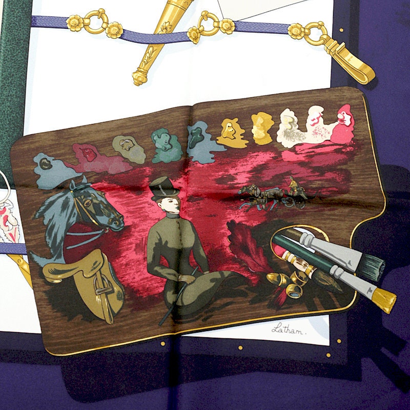 Hermes Scarf "Memoire d'Hermes" by Caty Latham 90cm Silk | Foulard Carre