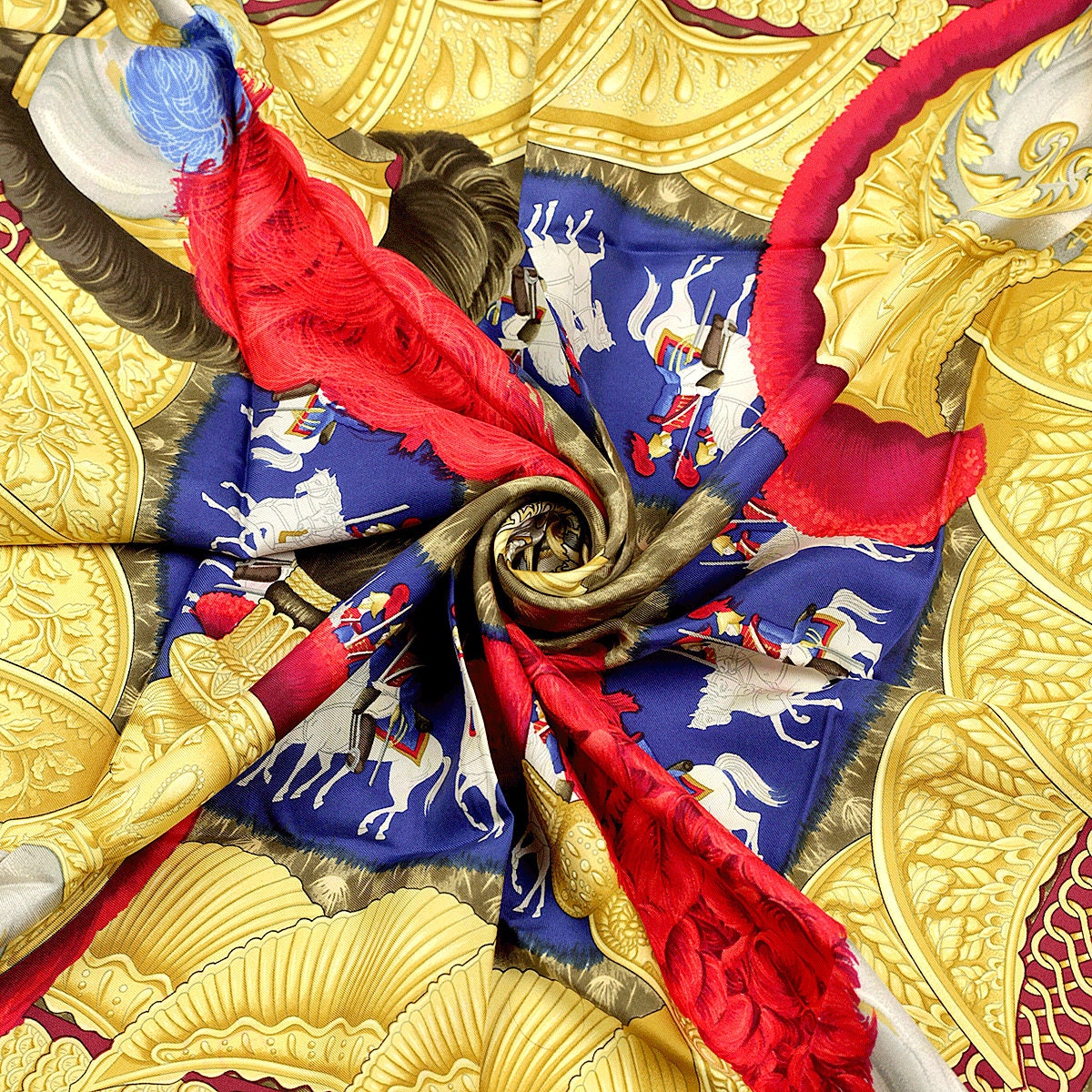 Hermes Scarf "Casques et Plumets" by Julia Abadie 90cm Silk | Carre Foulard