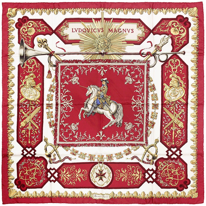Hermes Scarf "Ludovicus Magnus" by Françoise De La Perriere 90cm Silk | Carre Foulard